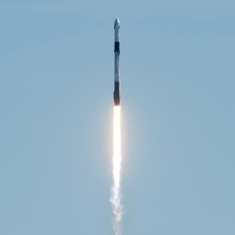 A SpaceX Falcon 9 rocket carrying the company's Crew Dragon spacecraft is launched on Axiom Mission 1 (Ax-1) to the International Space Station with Commander Michael López-Alegría of Spain and the United States, Pilot Larry Connor of the United States, and Mission Specialists Eytan Stibbe of Israel, and Mark Pathy of Canada aboard, Friday, April 8, 2022, at NASA’s Kennedy Space Center in Florida. The Ax-1 mission is the first private astronaut mission to the International Space Station. López-Alegría, Connor, Pathy, Stibbe launched at 11:17 a.m. from Launch Complex 39A at the Kennedy Space Center to begin their 10-day mission. Photo Credit: (NASA/Joel Kowsky)